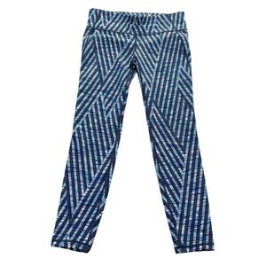 GapFit Womens Blue Purple Geometric Chevron Athletic Leggings Size M Yoga Pants